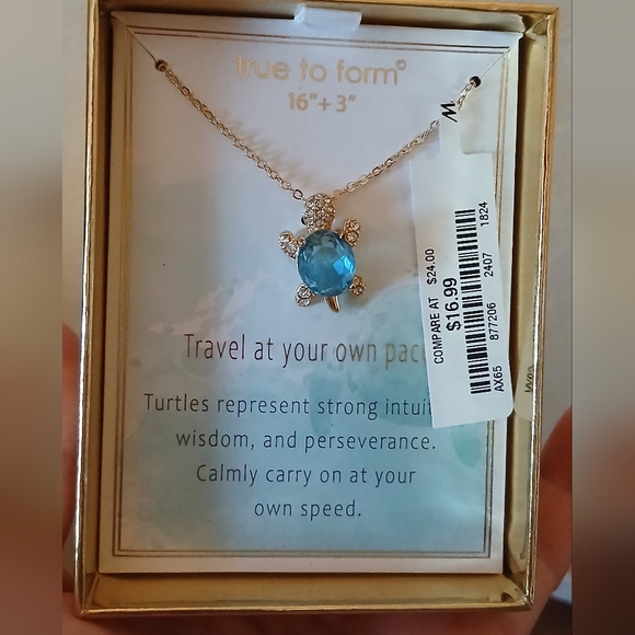 True to Form Blue Turtle Necklace - Picture 2 of 2